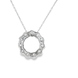 14KW Diamond Circle Pendant - 2.20cttw, 16-18in chain - Back View