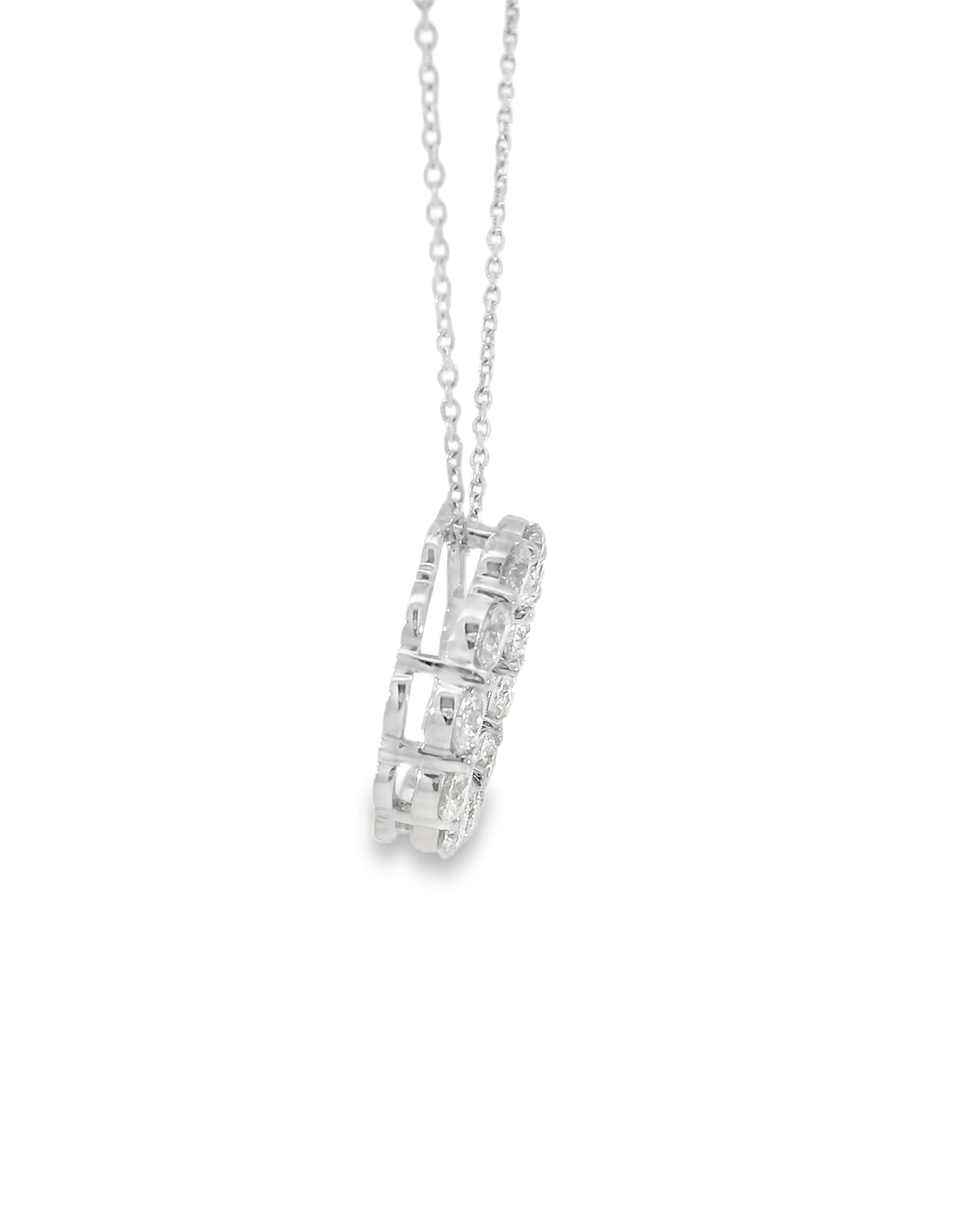 14KW Diamond Circle Pendant - 2.20cttw, 16-18in chain - Alt View