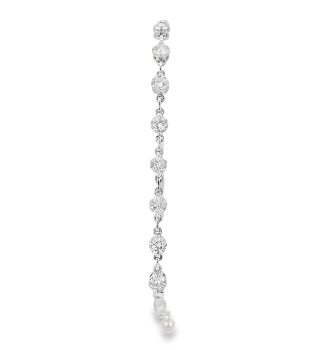 14KW Diamond Chain Bolo Bracelet - 1.34 ctw - Front View
