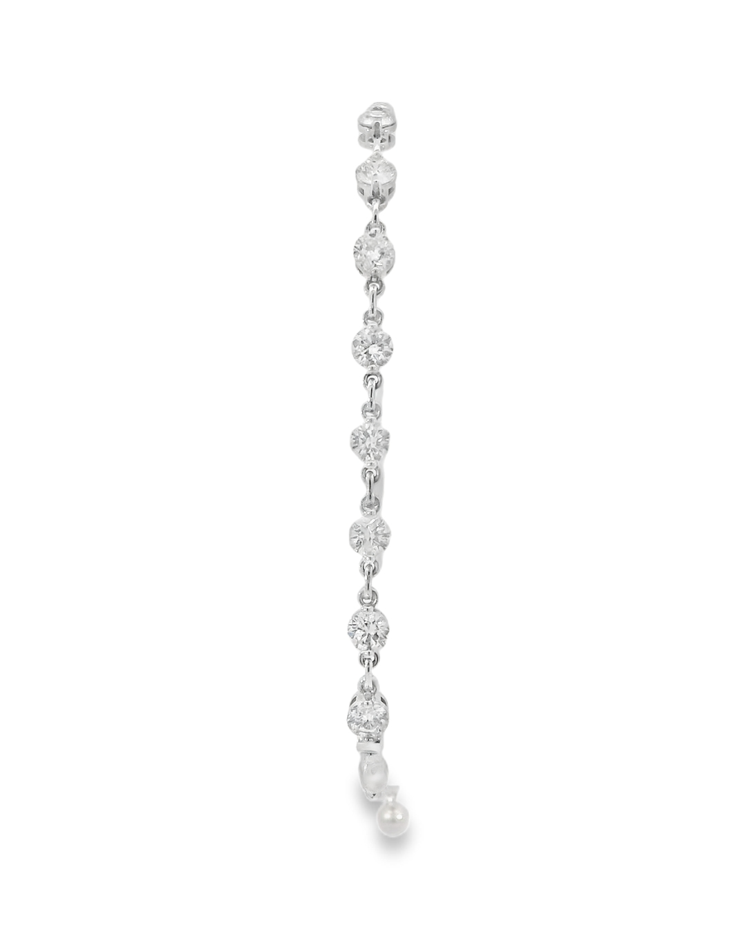 14KW Diamond Chain Bolo Bracelet - 1.34 ctw - Front View