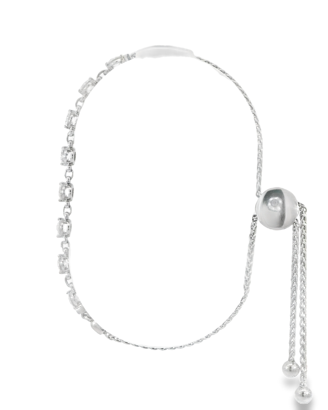 14KW Diamond Chain Bolo Bracelet - 1.34 ctw - Side View
