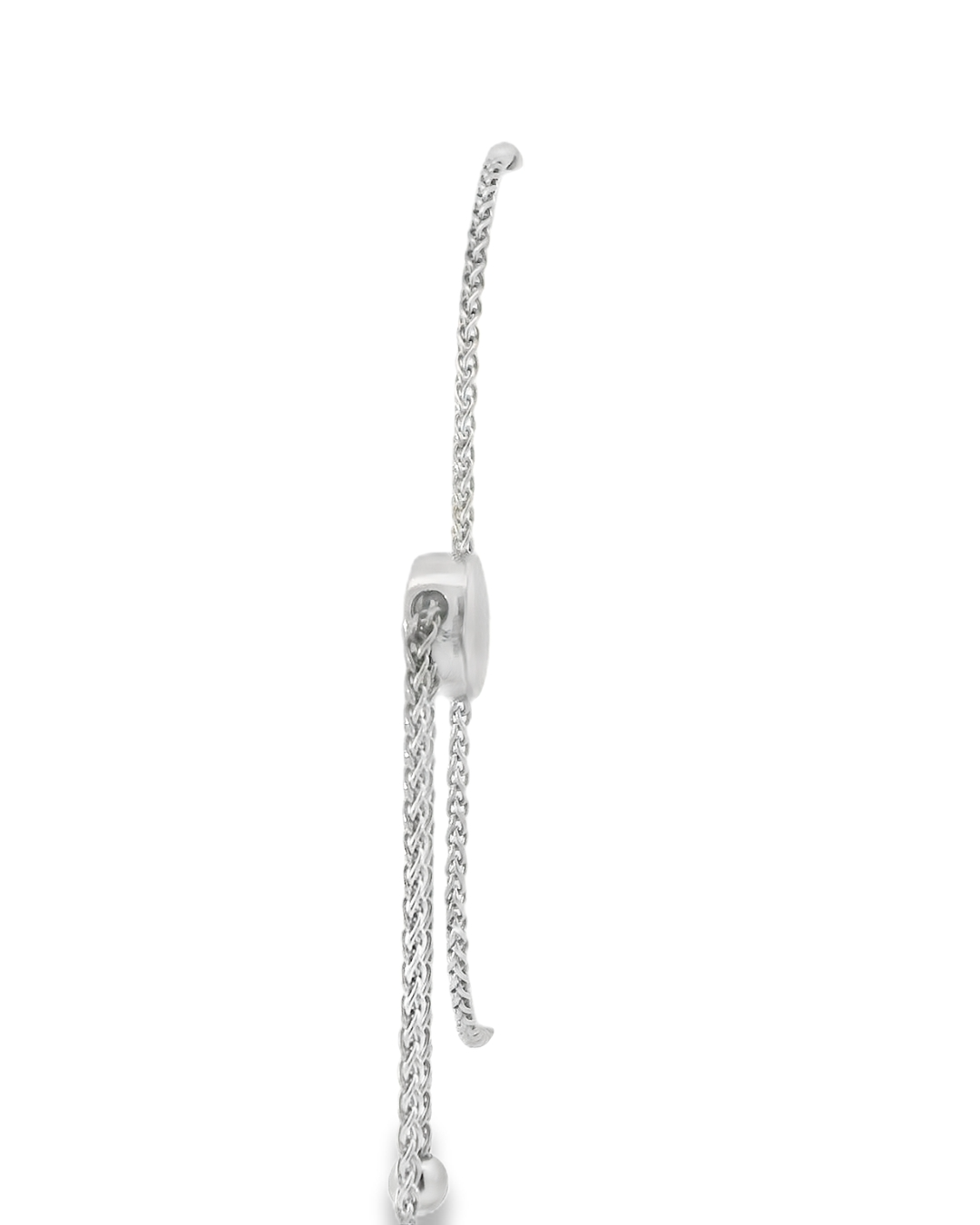 14KW Diamond Chain Bolo Bracelet - 1.34 ctw - Back View