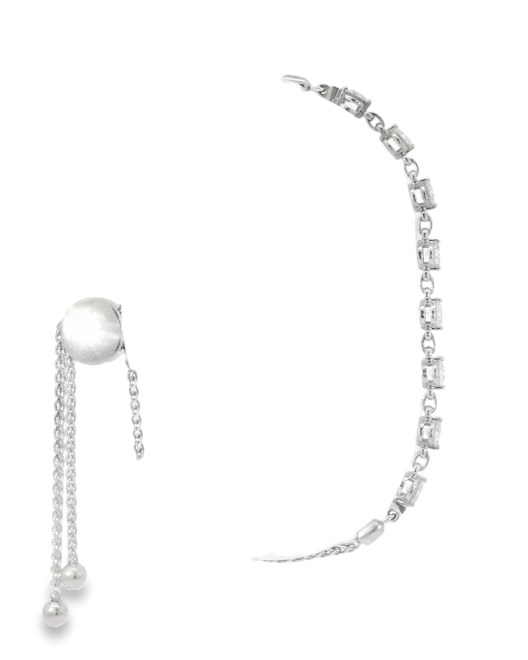 14KW Diamond Chain Bolo Bracelet - 1.34 ctw - Alt View