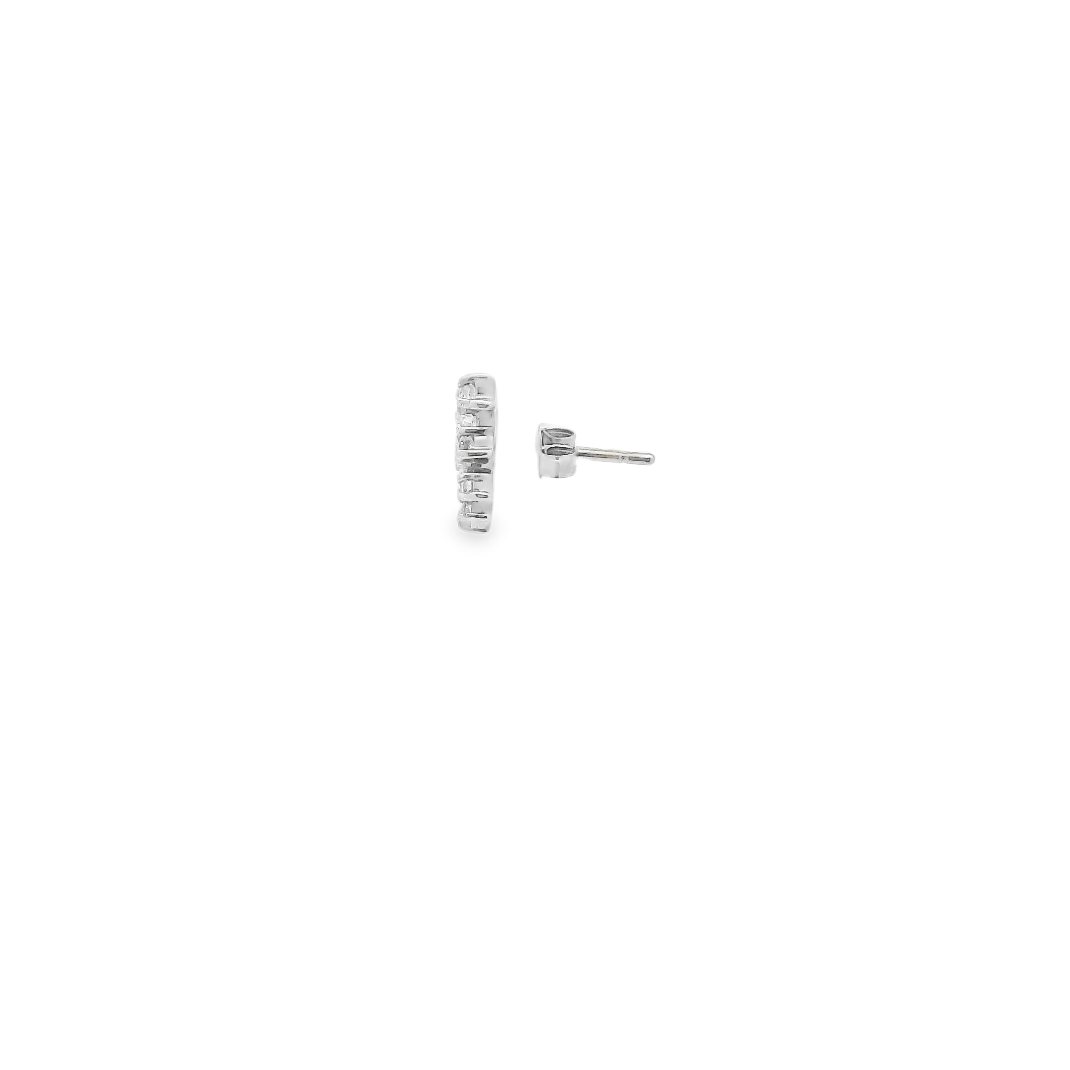 14KW Scattered Diamond Studs - Left View