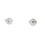 14KW Blue Zircon Stud Earrings - 2.28ctw - Back View