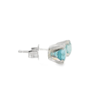 14KW Blue Zircon Stud Earrings - 2.28ctw - Right View