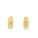 14KY Scattered Diamond Huggie Earrings - 0.25ctw - Front View