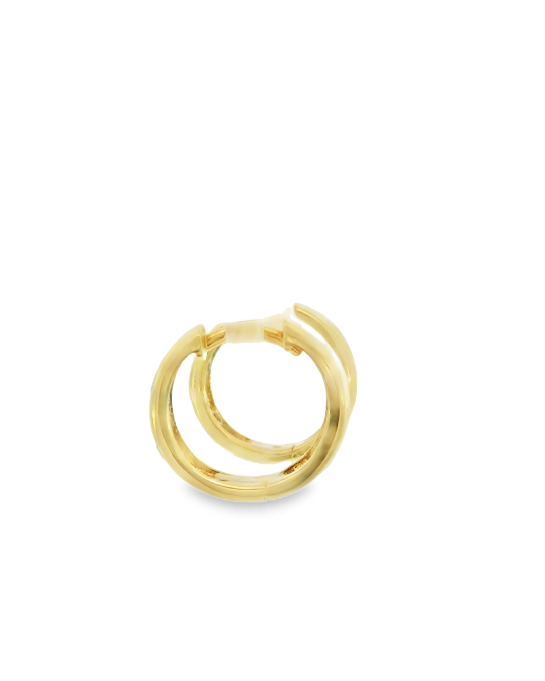 14KY Scattered Diamond Huggie Earrings - 0.25ctw - Side View