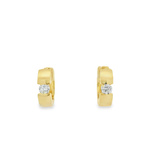14KY Diamond Huggie Earrings in Yellow Gold - 0.21ctw - Front View