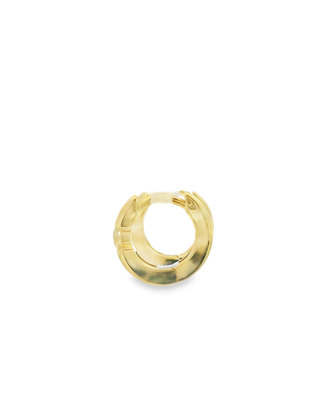 14KY Diamond Huggie Earrings in Yellow Gold - 0.21ctw - Left View