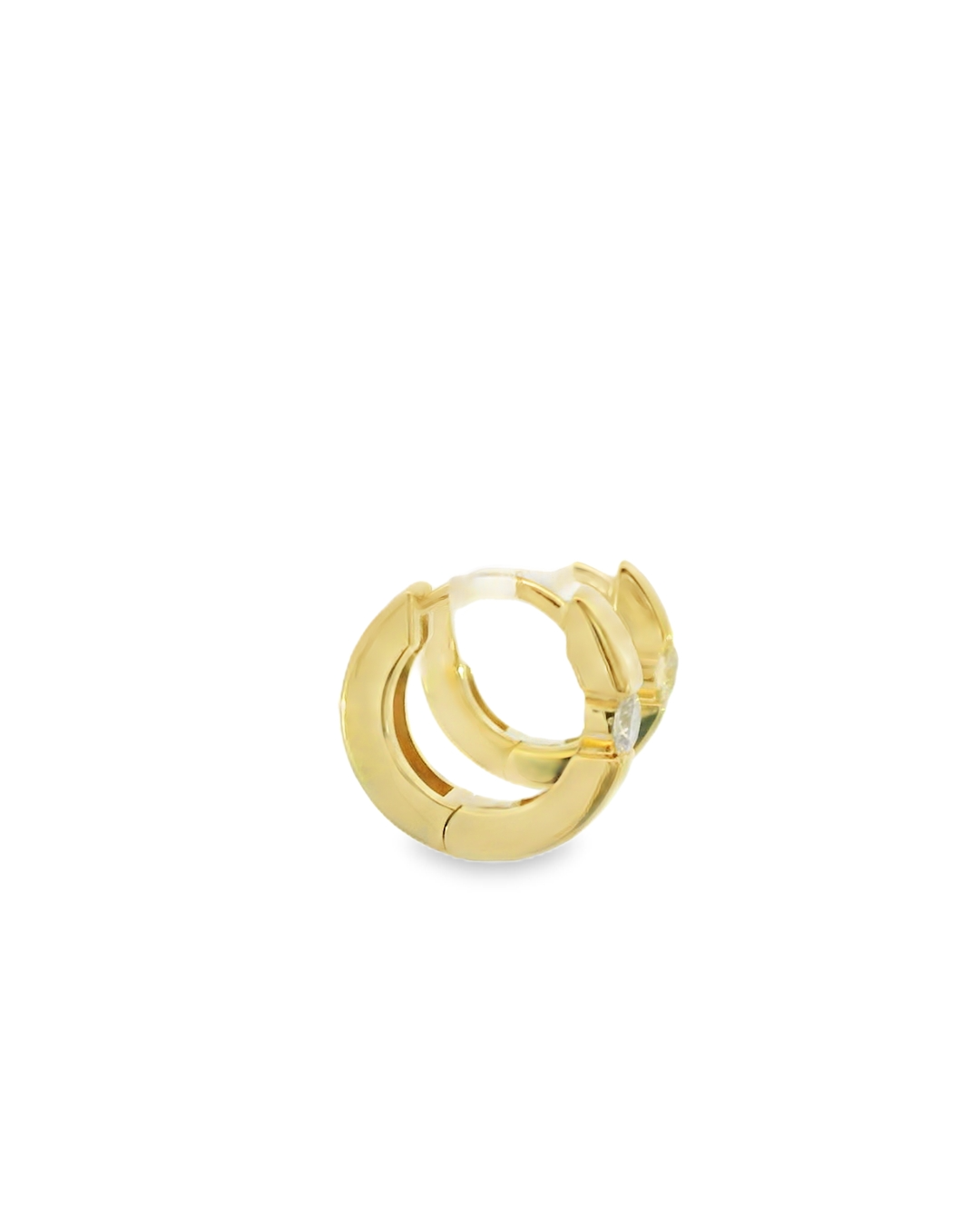 14KY Diamond Huggie Earrings in Yellow Gold - 0.21ctw - Right View