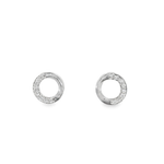 14KW Circle Diamond Studs - 0.10ctw - Front View