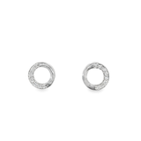 14KW Circle Diamond Studs - 0.10ctw - Front View