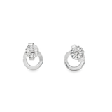 14KW Circle Diamond Studs - 0.10ctw - Back View