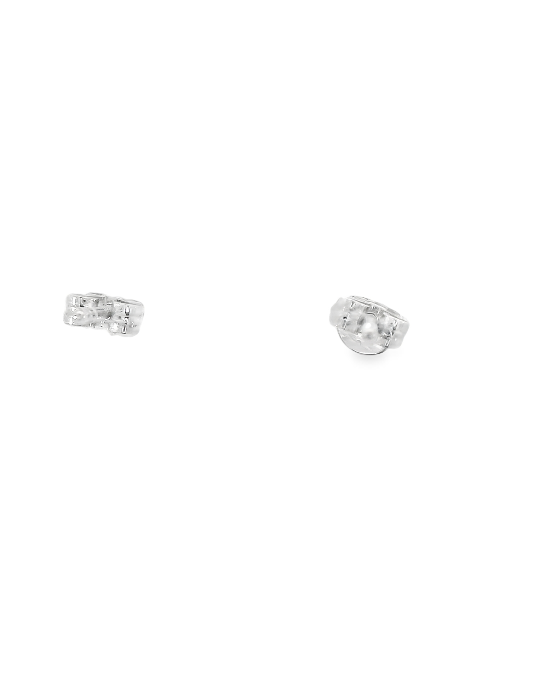 14KW Diamond Cross Stud Earrings - 0.25ctw - Back View