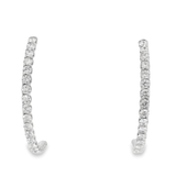14KW Diamond Half-Hoop "J Shape" Earrings - 3.76ctw - Front View