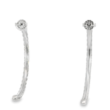 14KW Diamond Half-Hoop "J Shape" Earrings - 3.76ctw - Back View