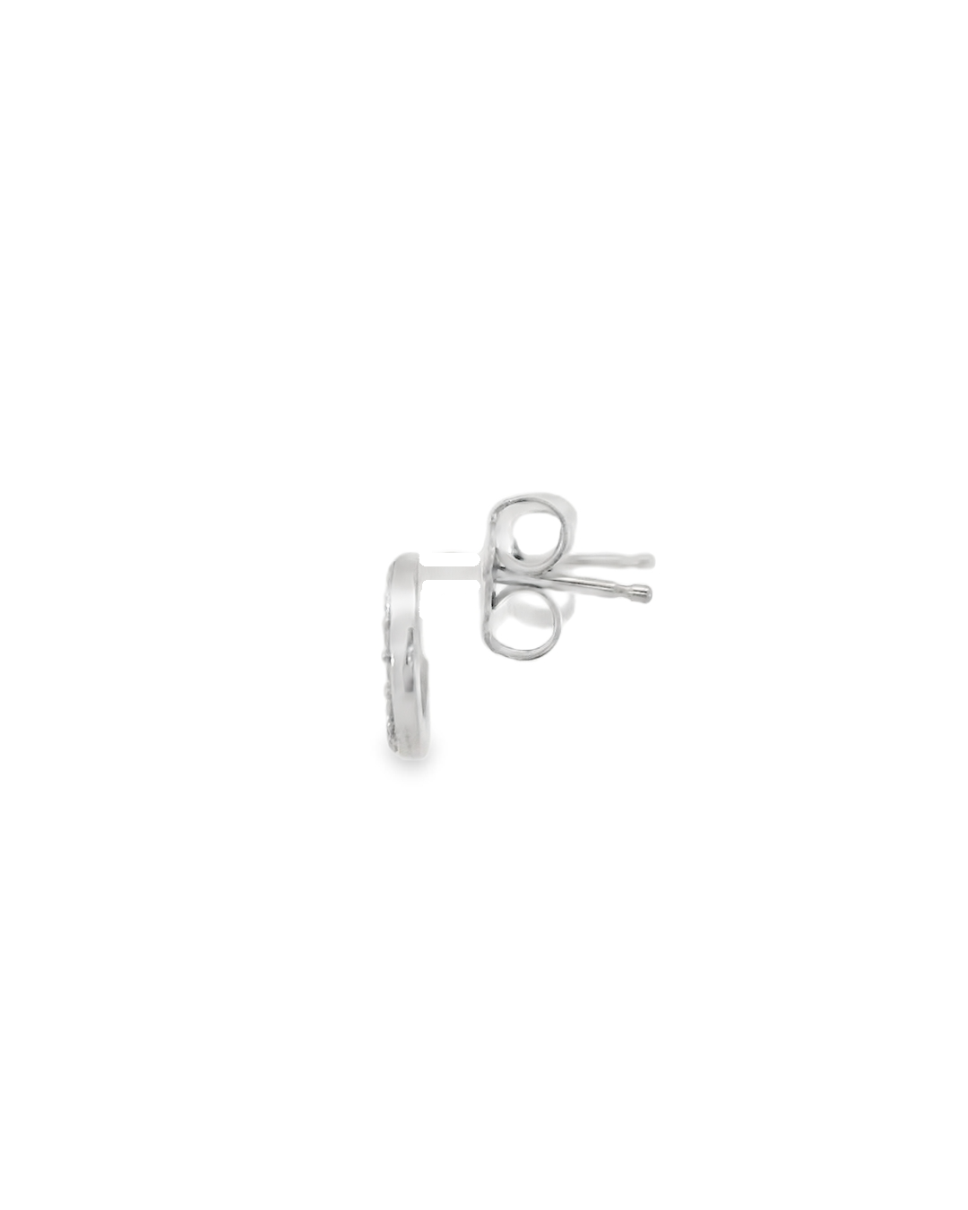 14KW Circle Diamond Studs - 0.10ctw - Left View