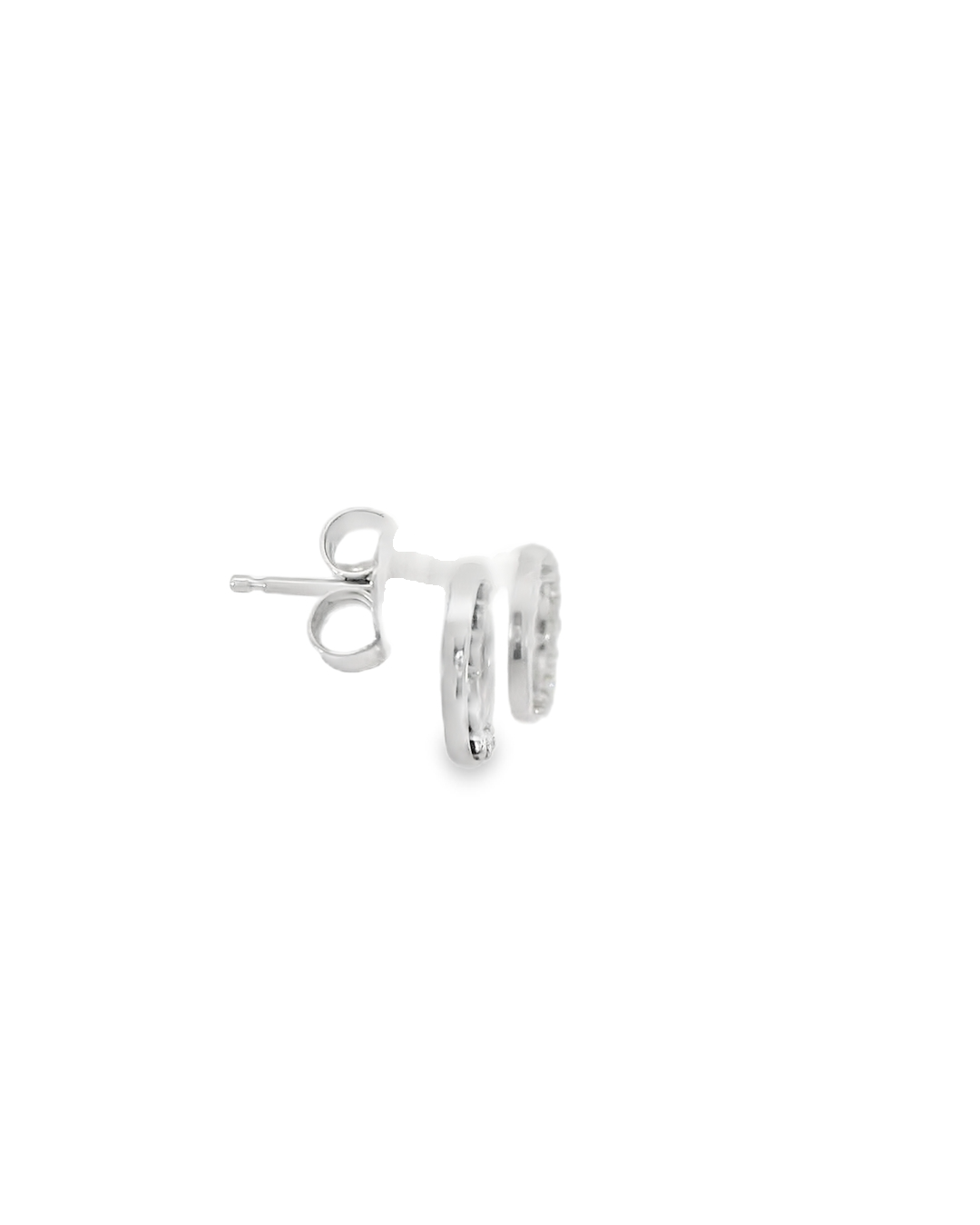 14KW Circle Diamond Studs - 0.10ctw - Right View