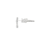 14KW Diamond Cross Stud Earrings - 0.25ctw - Left View