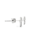 14KW Diamond Cross Stud Earrings - 0.25ctw - Right View
