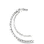 14KW Diamond Half-Hoop "J Shape" Earrings - 3.76ctw - Left View