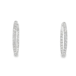 14KW Inside-Outside Diamond Hoop Earrings - 1.50ctw - Front View