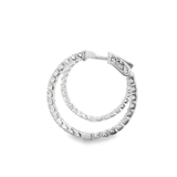 14KW Inside-Outside Diamond Hoop Earrings - 1.50ctw - Left View