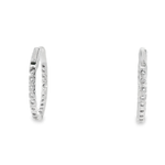 14KW Inside-Outside Diamond Hoop Earrings - 1.50ctw - Back View