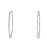 14KW Inside-Outside Diamond Hoop Earrings - 2.19ctw - Front View