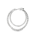 14KW Inside-Outside Diamond Hoop Earrings - 2.19ctw - Left View