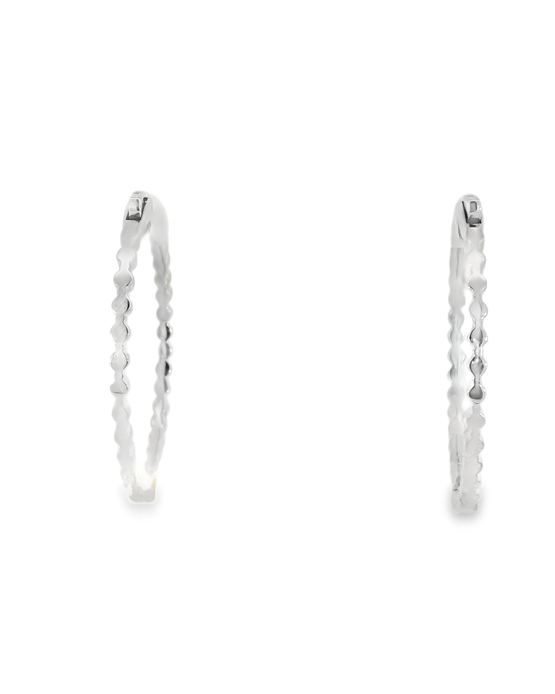 14KW Inside-Outside Diamond Hoop Earrings - 2.19ctw - Back View