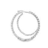 14KW Inside-Outside Diamond Hoop Earrings - 2.19ctw - Right View