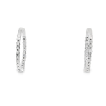 14KW Inside-Outside Diamond Hoop Earrings - 1.50ctw - Back View