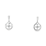 18KW Diamond Clover Earrings - 0.33ctw - Front View