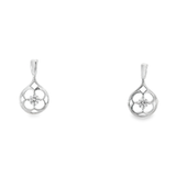 18KW Diamond Clover Earrings - 0.33ctw - Front View