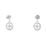 18KW Diamond Clover Earrings - 0.33ctw - Back View