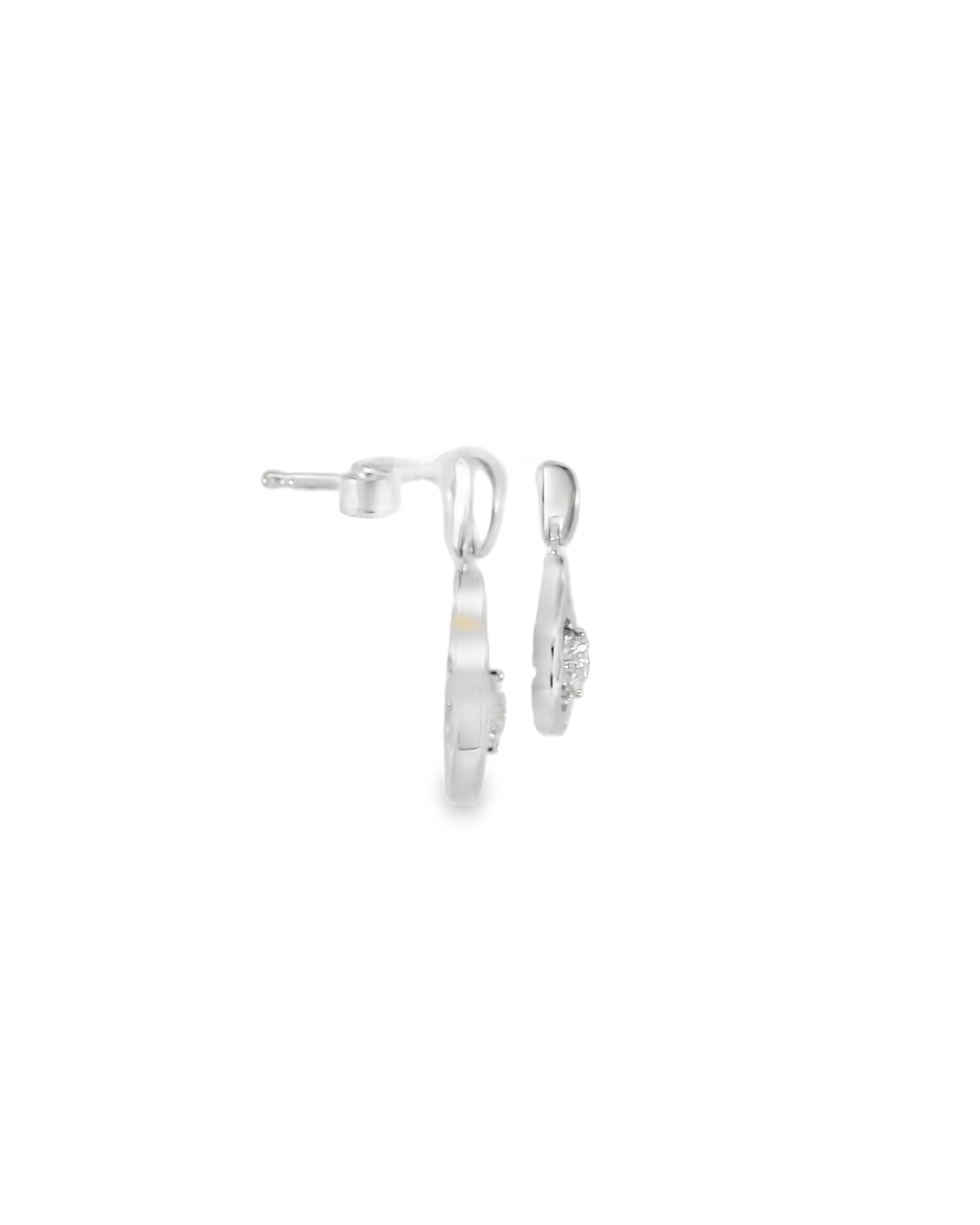 18KW Diamond Clover Earrings - 0.33ctw - Right View