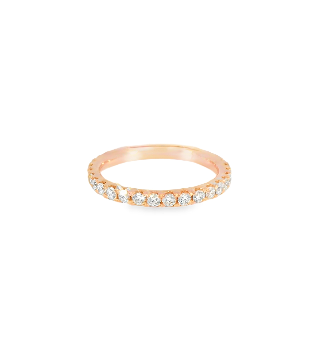 14KR French-set Diamond Wedding Band - Front View