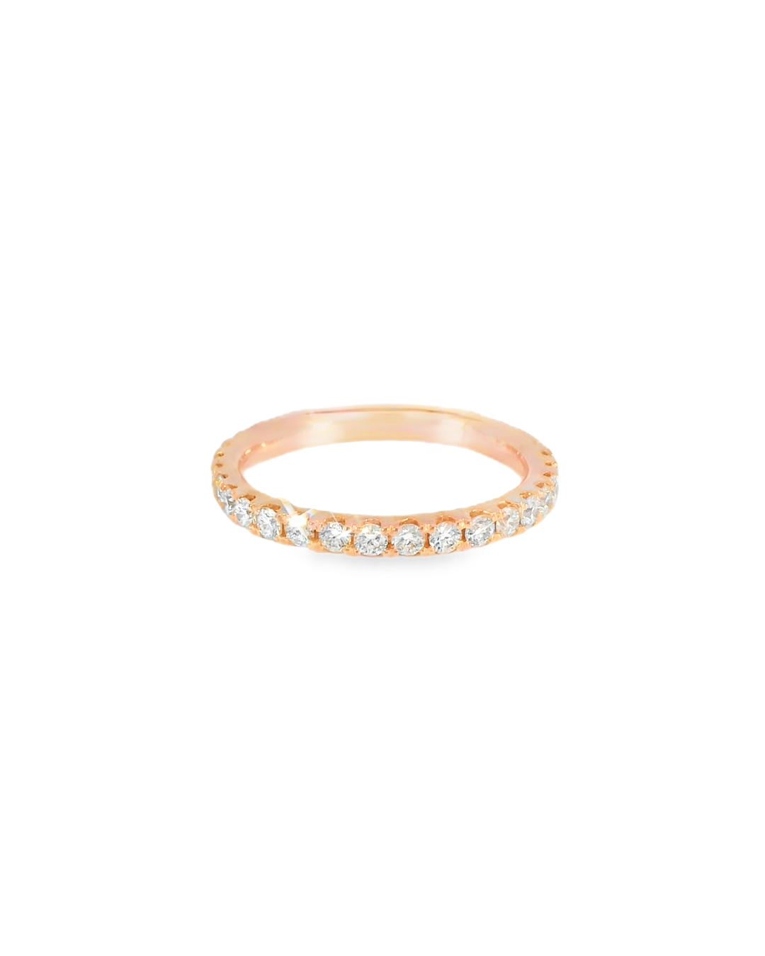 14KR French-set Diamond Wedding Band - Front View