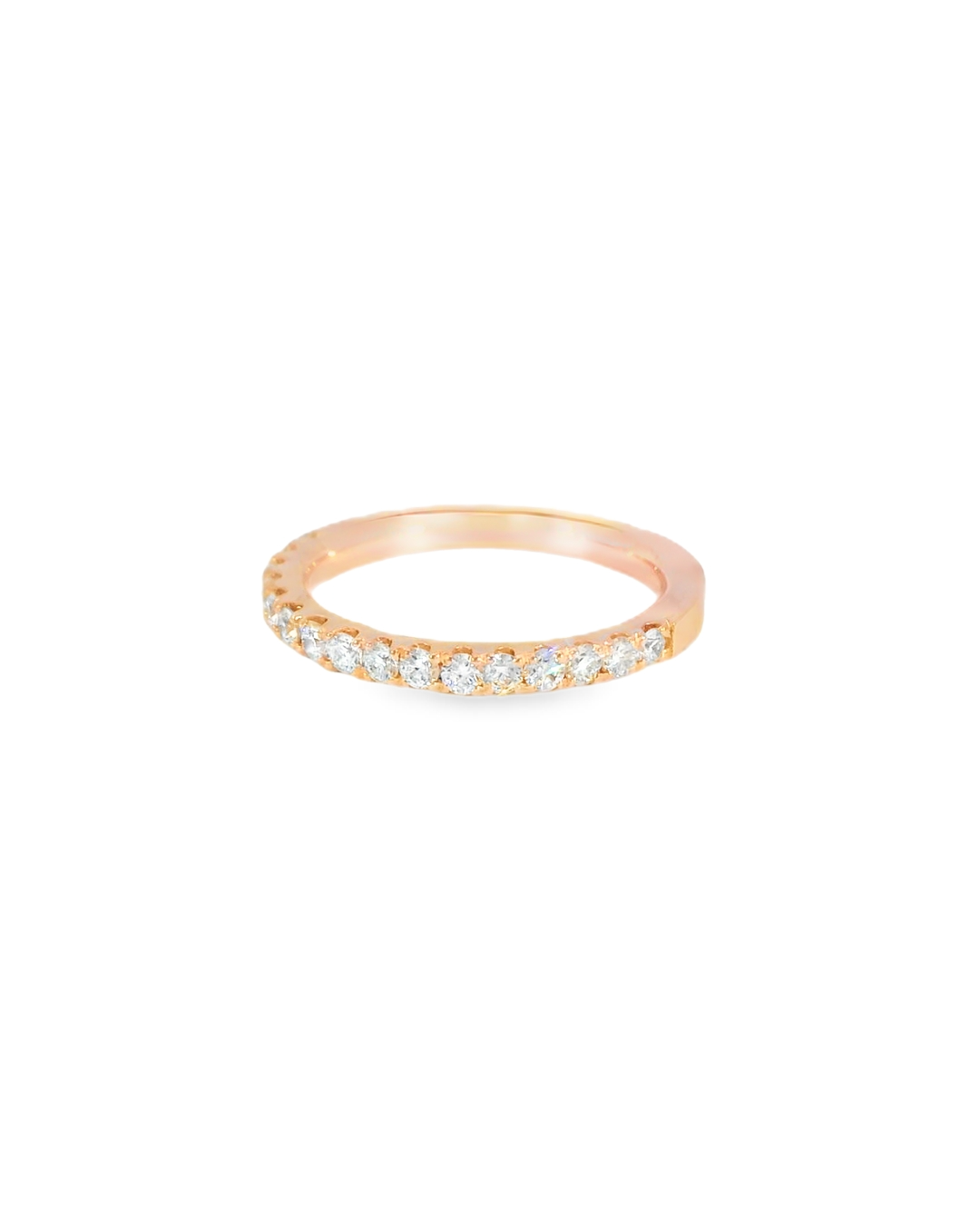 14KR French-set Diamond Wedding Band - Front View