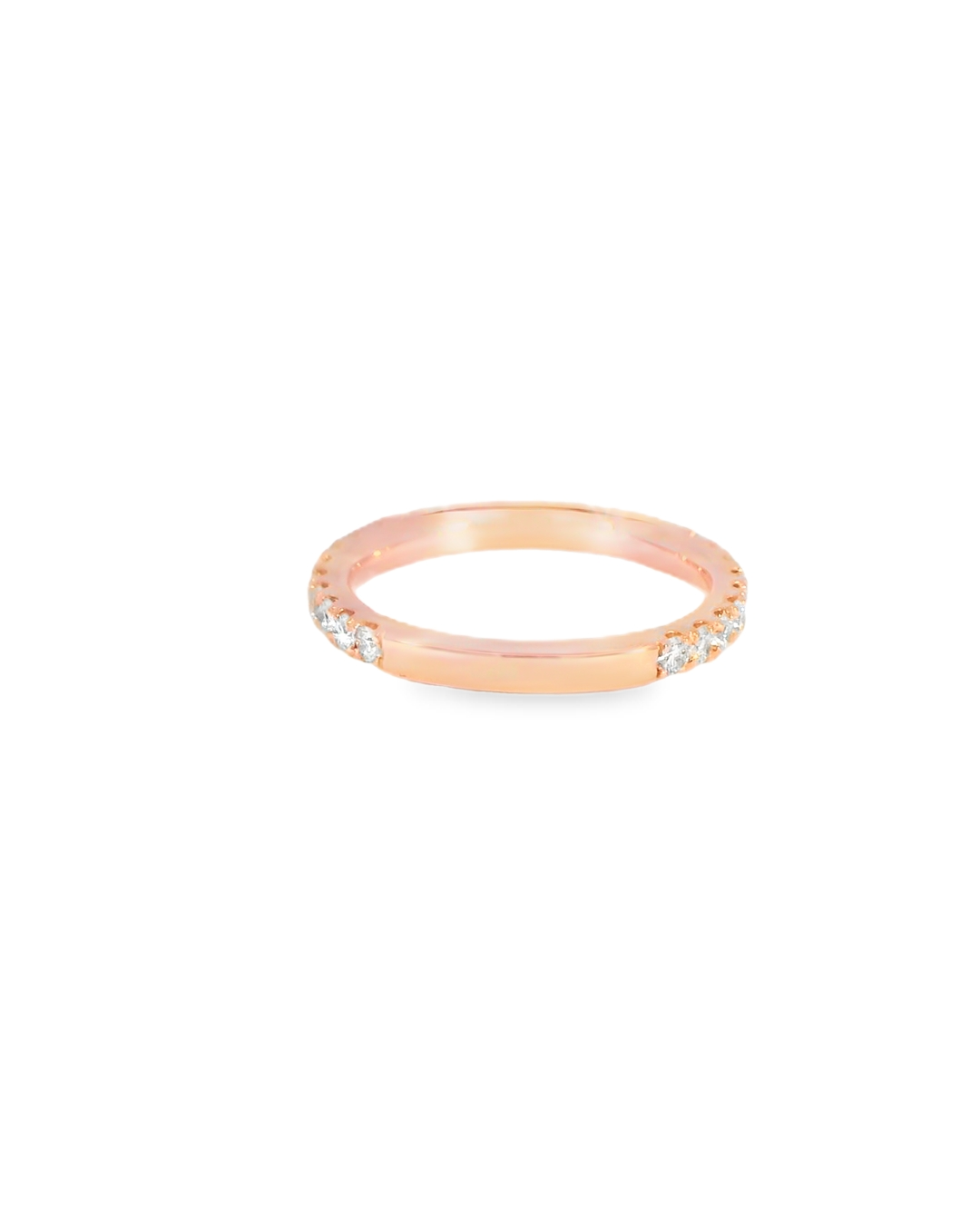 14KR French-set Diamond Wedding Band - Back View