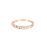 14KR Rose Gold 9-stone Diamond Band - 0.29ctw - Front View