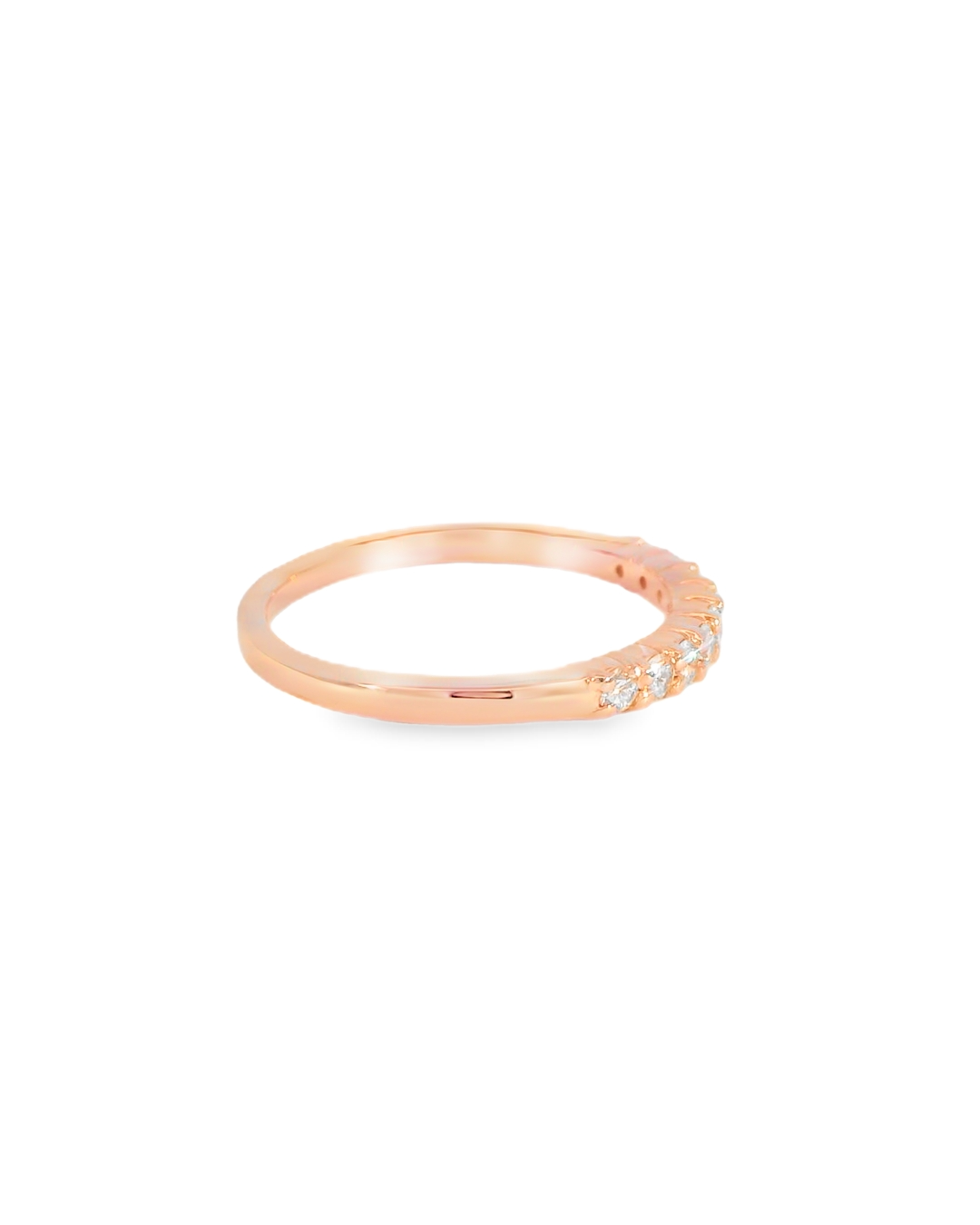 14KR Rose Gold 9-stone Diamond Band - 0.29ctw - Right View