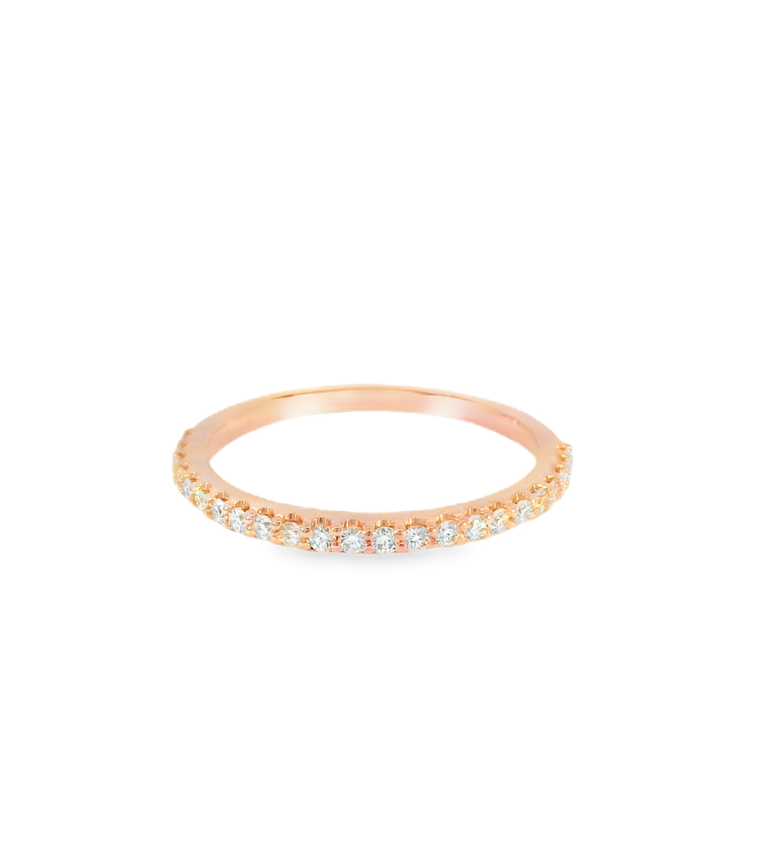 14KR Rose Gold Bead set Diamond Band - 0.26ctw - Front View
