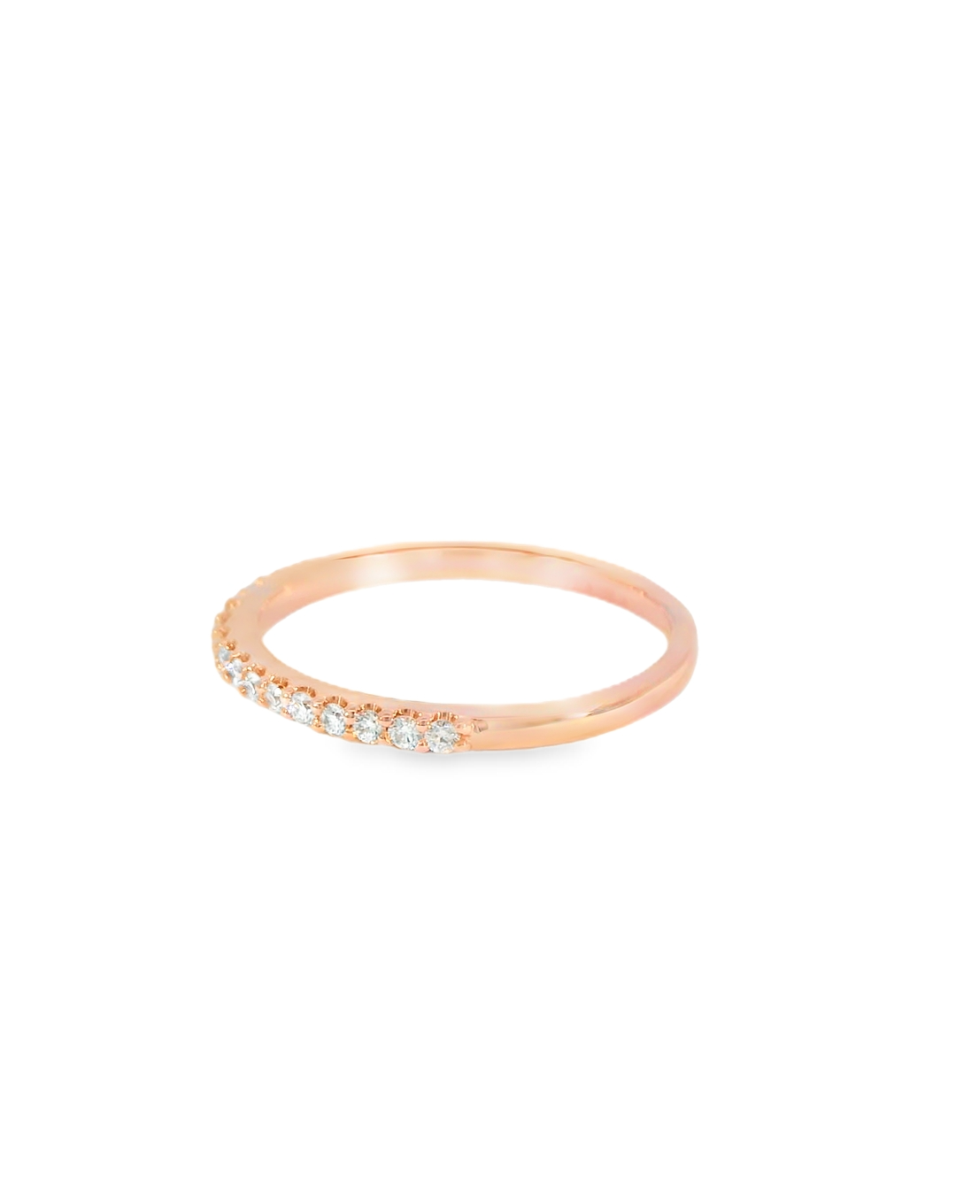 14KR Rose Gold Bead set Diamond Band - 0.26ctw - Left View