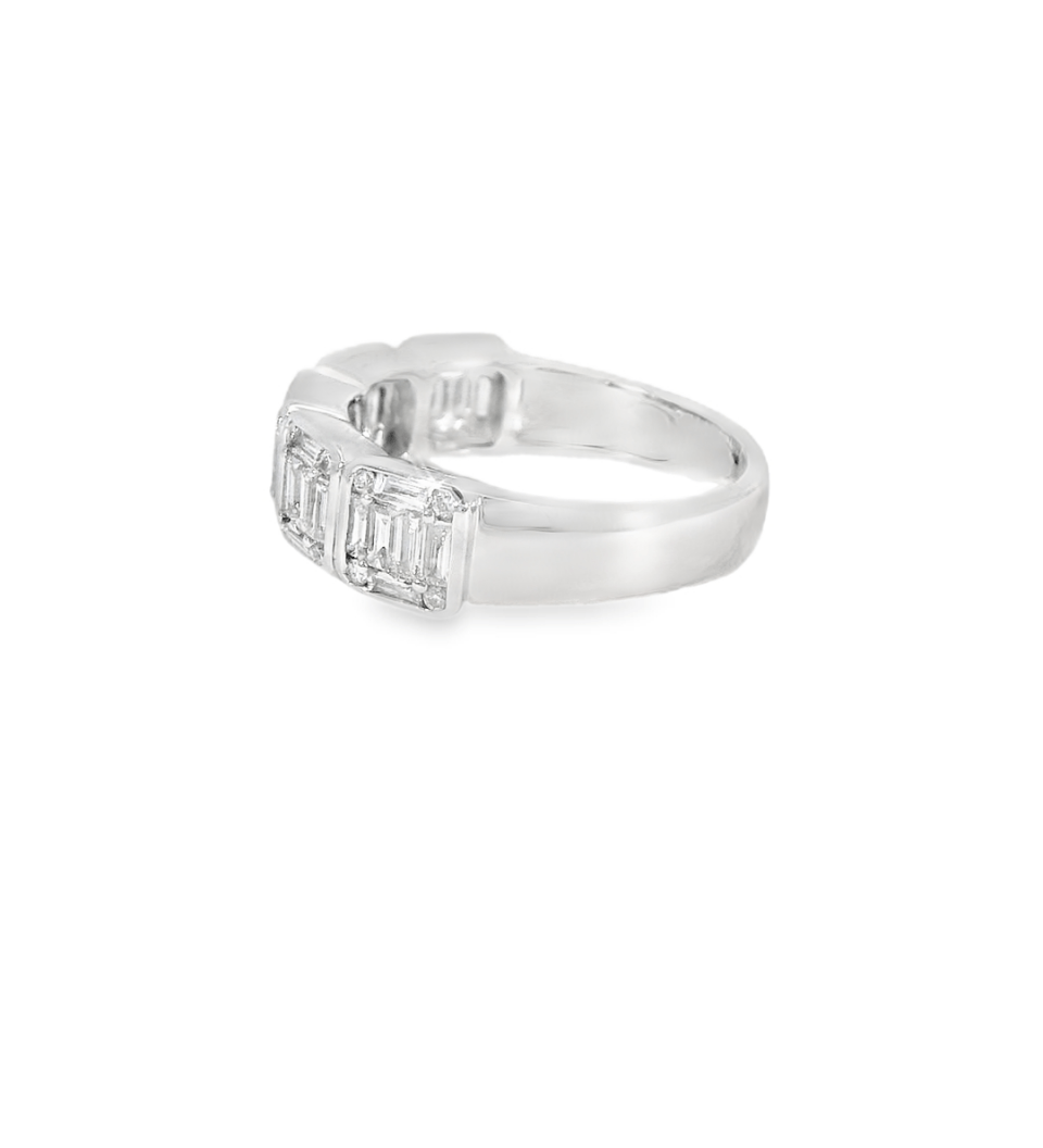 18KW Baguette Cut Diamond Band - 0.91ctw - Diamonds By Rothschild