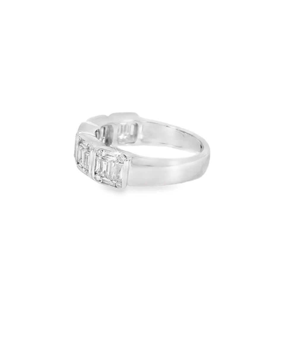18KW Baguette Cut Diamond Band - 0.91ctw - Diamonds By Rothschild