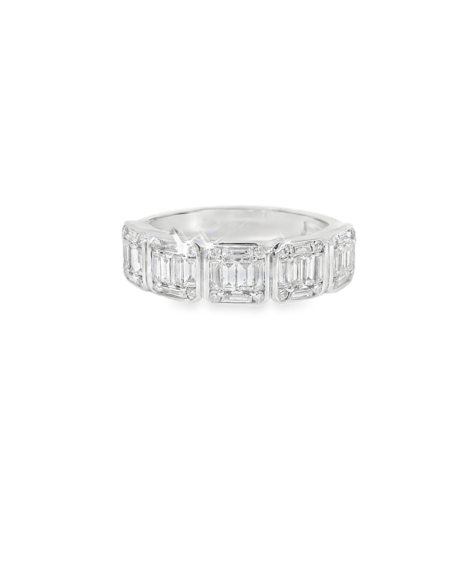 18KW Baguette Cut Diamond Band - 0.91ctw - Diamonds By Rothschild