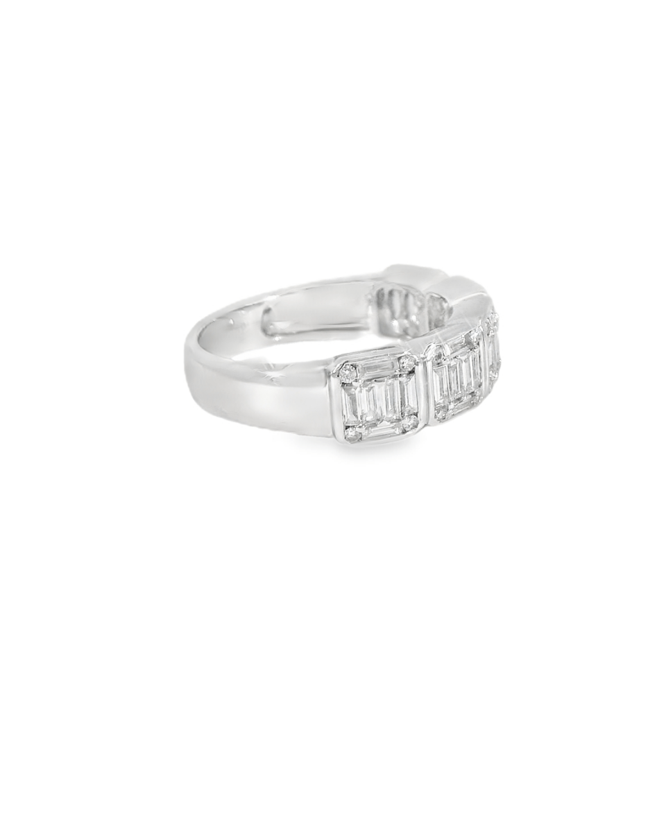 18KW Baguette Cut Diamond Band - 0.91ctw - Diamonds By Rothschild